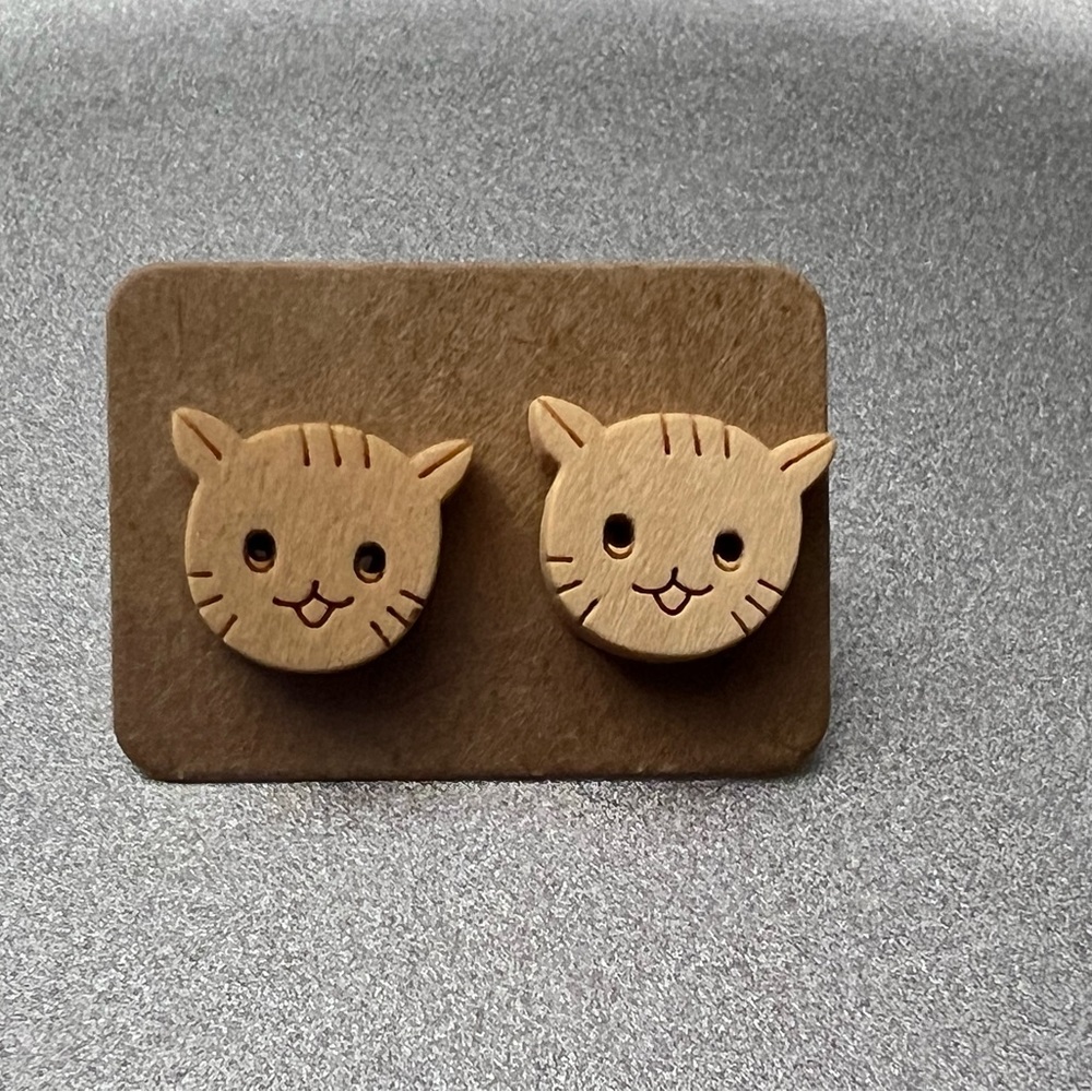 3/$15 - Cat Button Earrings